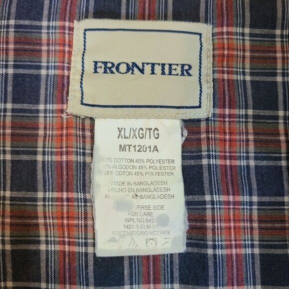 VTG Frontier Shirt Mens XL Retro Country Pearl Snap Plaid Western Cowboy Grandpa - Picture 9 of 12